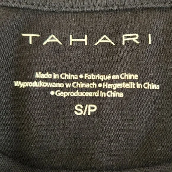 Tahari Womens Black Long Sleeve Top Size Small Scoop Neck Knit - Picture 6 of 7